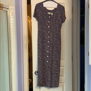 Short sleeve floral maxi dress